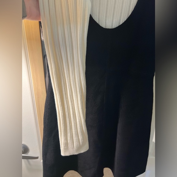 SANDRO Two-Tone Knit Pinafore Dress - Picture 13 of 15